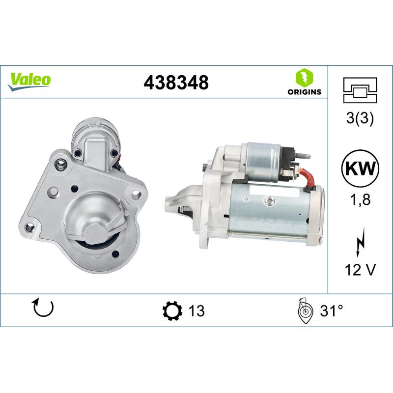 Démarreur VALEO 438348 - Visuel 1