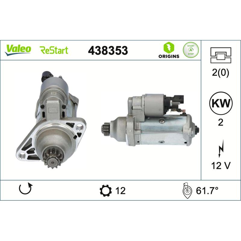 Démarreur VALEO 438353 - Visuel 1