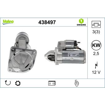 Démarreur VALEO 438497 pour VOLVO 960 2.0 - 110cv