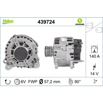 Alternateur VALEO 439724 pour VOLKSWAGEN SCIROCCO 2.0 R - 265cv