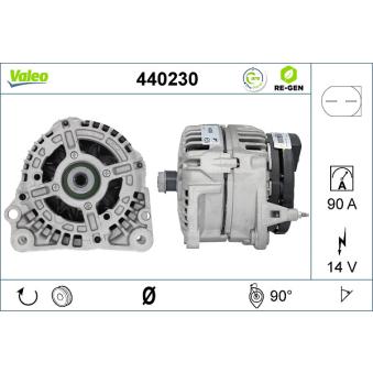 Alternateur VALEO 440230 pour OPEL CAMPO 1.6 FSI - 110cv