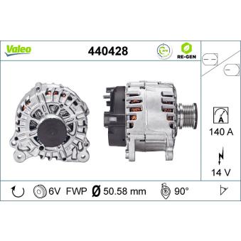 Alternateur VALEO 440428 pour AUDI A3 2.0 TDI - 143cv