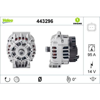 Alternateur VALEO 443296 pour RENAULT LAGUNA 1.6 16V - 107cv
