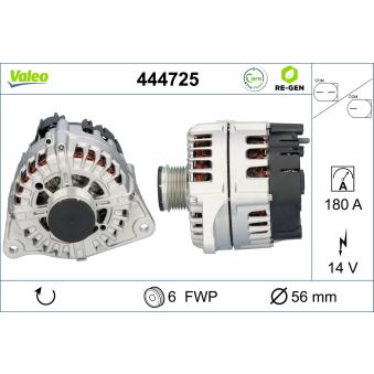 Alternateur VALEO 444725 pour IVECO MASSIF 3.0 HPT - 176cv
