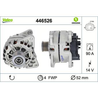 Alternateur VALEO 446526 pour DACIA LOGAN 1.0 SCe 75 - 73cv