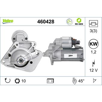 Démarreur VALEO 460428 pour RENAULT LAGUNA 1.5 dCi - 110cv