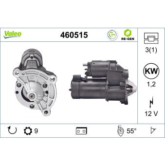 Démarreur VALEO 460515 pour VOLKSWAGEN PASSAT 1.4 i - 75cv