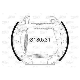 Jeu de mâchoires de frein VALEO [554529]