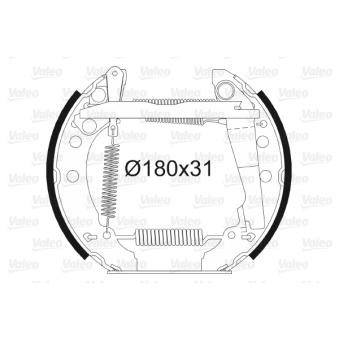 Jeu de mâchoires de frein VALEO [554627]