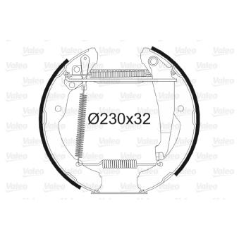 Jeu de mâchoires de frein VALEO [554731]