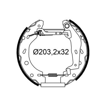 Jeu de mâchoires de frein VALEO 554974