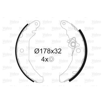 Jeu de mâchoires de frein VALEO [562036]