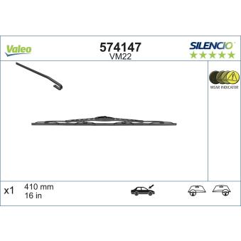 Balai d'essuie-glace VALEO 574147 pour HYUNDAI SATELLITE 2.0 CD - 110cv