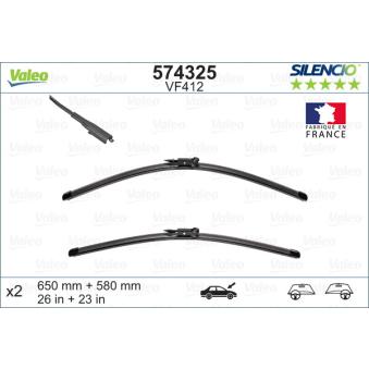 Kit balais d'essuie-glace VALEO 574325 pour CITROEN C4 E-CELL - 68cv