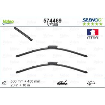 Kit balais d'essuie-glace VALEO 574469 pour RENAULT THALIA 1.5 DCI - 82cv