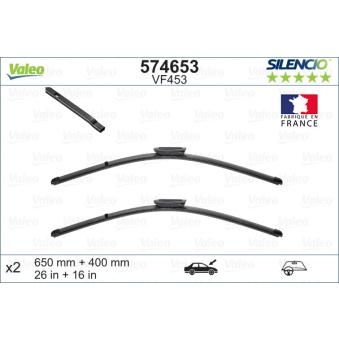 Kit balais d'essuie-glace VALEO 574653 pour CITROEN C3 1.4 16V - 95cv