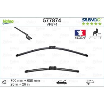 Kit balais d'essuie-glace VALEO 577874 pour ALFA ROMEO STELVIO 1.2 Turbo - 110cv Kit balais d'essuie-glace VALEO 577874 pour ALFA ROMEO STELVIO 1.2 Turbo - 110cv