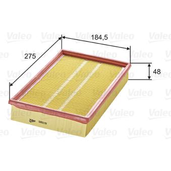 Filtre à air VALEO OEM 7L0129620A Filtre à air VALEO OEM 7L0129620A