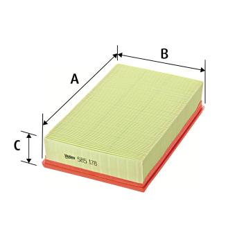 Filtre à air VALEO 585178 pour SKODA KAROQ 2.0 TDI - 180cv
