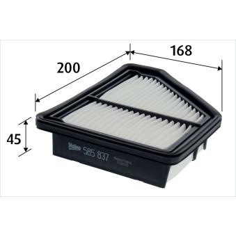 Filtre à air VALEO 585837 pour HONDA CIVIC 1.4 - 100cv
