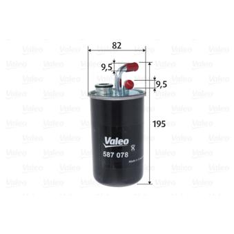 Filtre à carburant VALEO 587078 pour DODGE CALIBER 2.0 CRD - 140cv