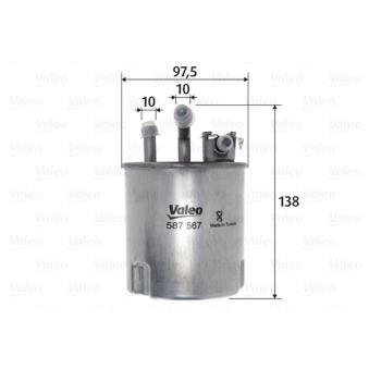 Filtre à carburant VALEO 587567 pour NISSAN NT400 CABSTAR 35.15. 45.15 - 146cv
