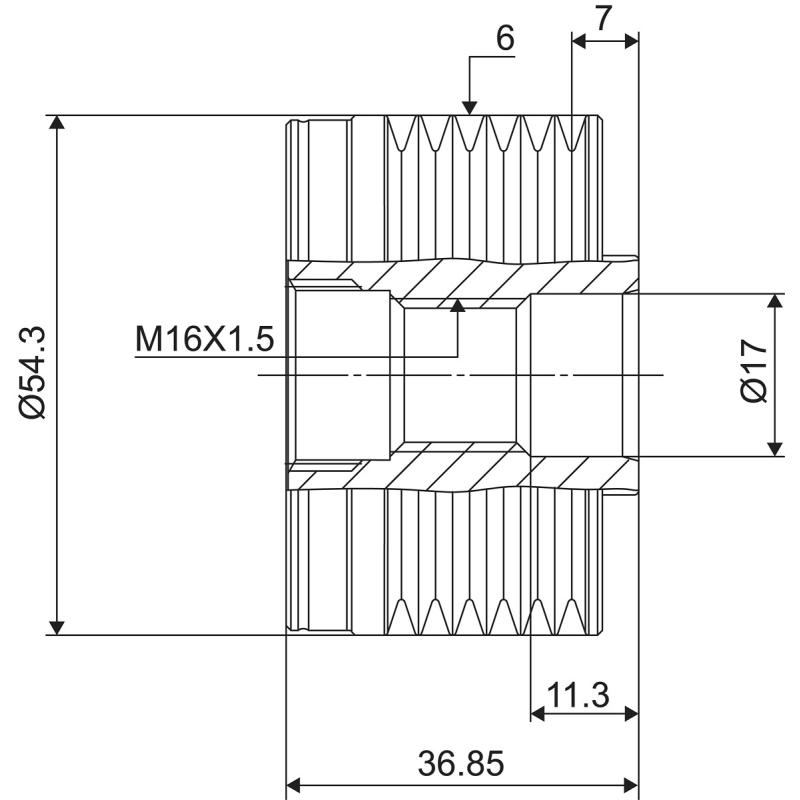 Poulie roue libre, alternateur VALEO 588017 - Visuel 2