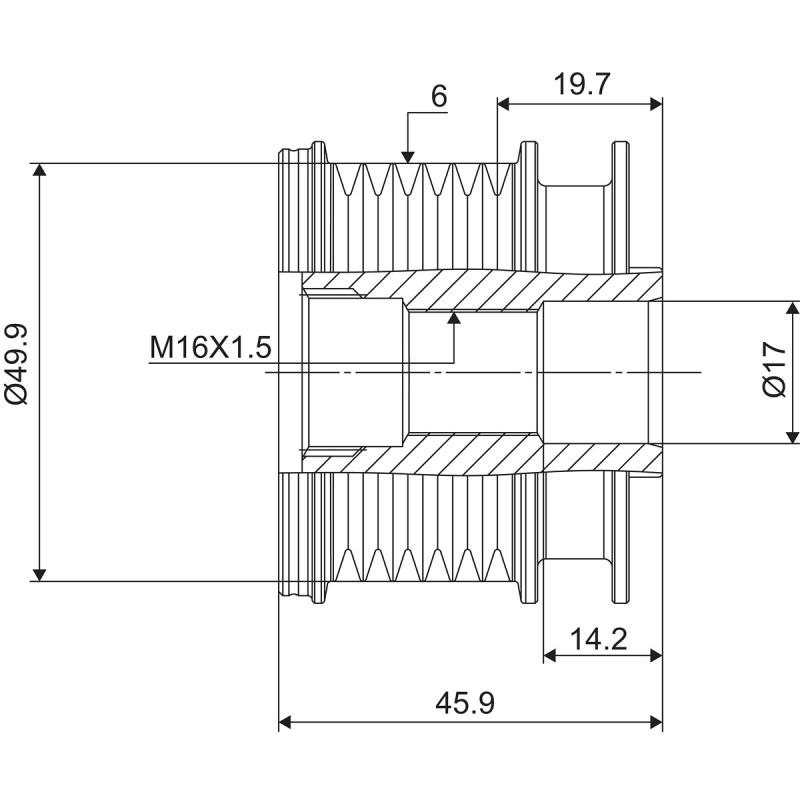 Poulie roue libre, alternateur VALEO 588031 - Visuel 2