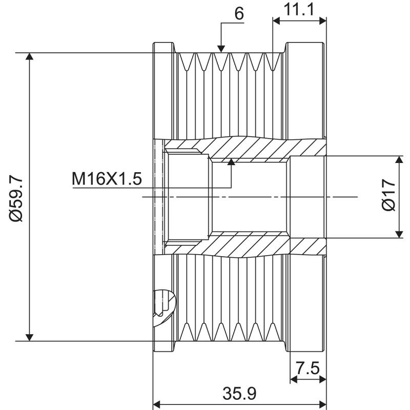 Poulie roue libre, alternateur VALEO 588046 - Visuel 2