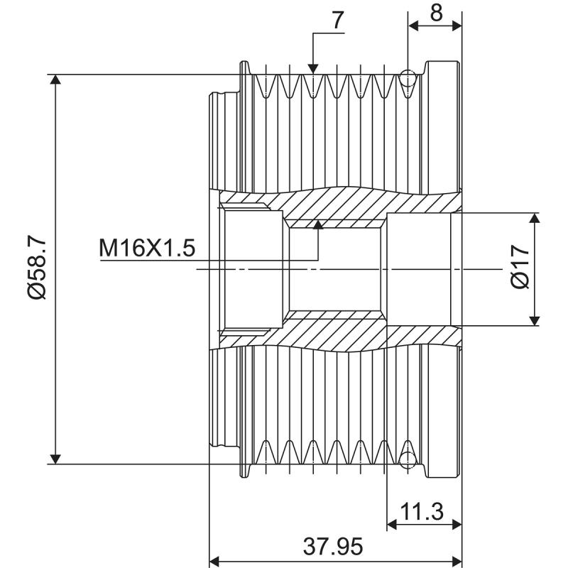 Poulie roue libre, alternateur VALEO 588057 - Visuel 2