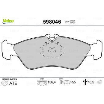 Jeu de 4 plaquettes de frein arrière VALEO OEM 0024206020