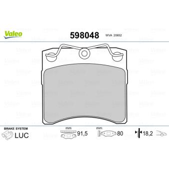 Jeu de 4 plaquettes de frein avant VALEO OEM 701698151G