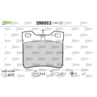 Jeu de 4 plaquettes de frein arrière VALEO OEM 425130 Jeu de 4 plaquettes de frein arrière VALEO OEM 425130