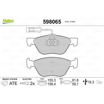 Jeu de 4 plaquettes de frein avant VALEO OEM 71772528