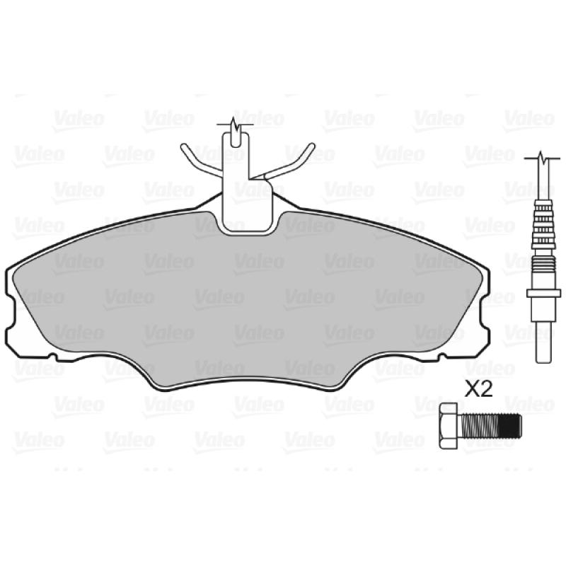 Jeu de 4 plaquettes de frein avant VALEO 598068 - Visuel 1