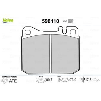 Jeu de 4 plaquettes de frein avant VALEO OEM 0014200520