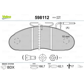 Jeu de 4 plaquettes de frein avant VALEO OEM 069052940