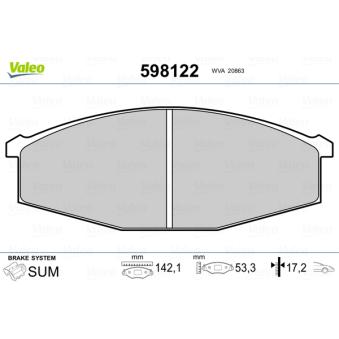 Jeu de 4 plaquettes de frein avant VALEO OEM 41060C7194