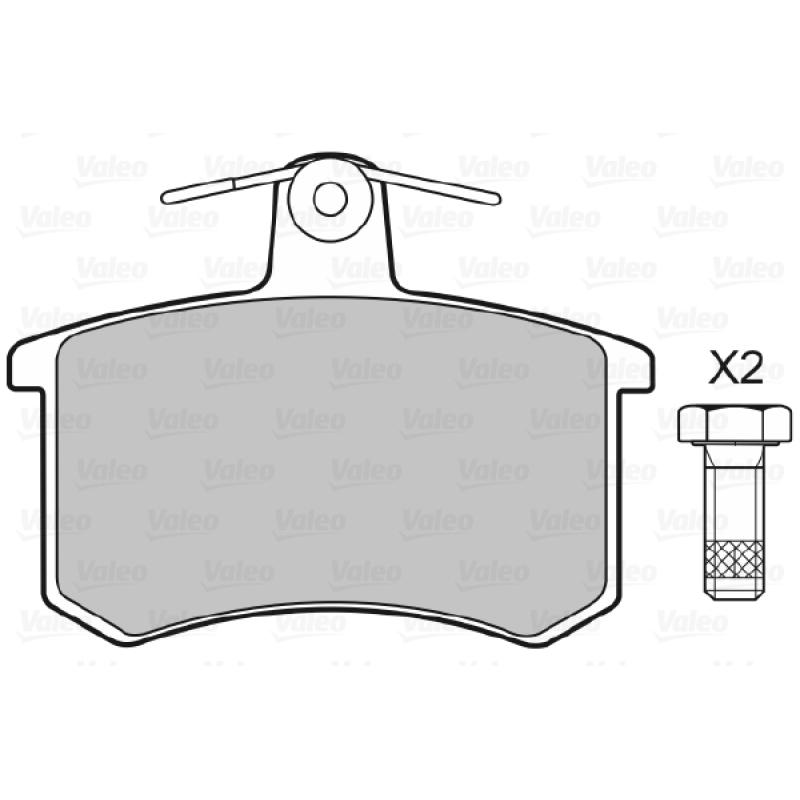 Jeu de 4 plaquettes de frein arrière VALEO 598125 - Visuel 1