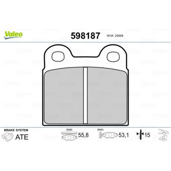 Jeu de 4 plaquettes de frein arrière VALEO OEM 424891