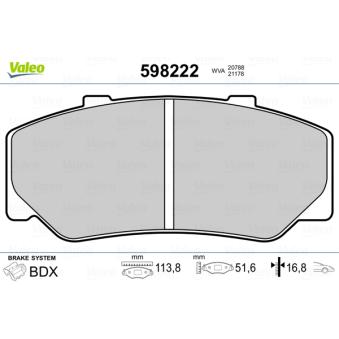 Jeu de 4 plaquettes de frein avant VALEO OEM 272827
