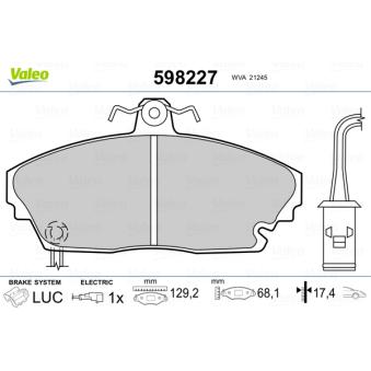 Jeu de 4 plaquettes de frein avant VALEO OEM GBP311AF