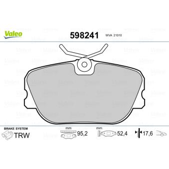 Jeu de 4 plaquettes de frein avant VALEO OEM A0004209120