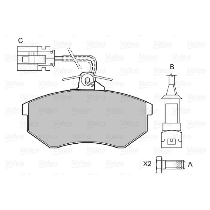 Jeu de 4 plaquettes de frein avant VALEO 598252 - Visuel 1