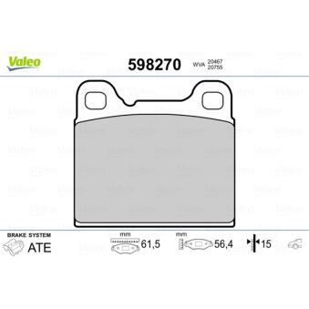 Jeu de 4 plaquettes de frein arrière VALEO OEM 2729119