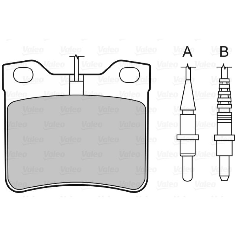 Jeu de 4 plaquettes de frein arrière VALEO 598295 - Visuel 1