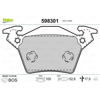 Jeu de 4 plaquettes de frein arrière VALEO OEM A0034200220