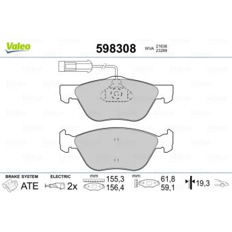 Jeu de 4 plaquettes de frein avant VALEO OEM 9951030