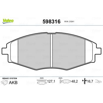 Jeu de 4 plaquettes de frein avant VALEO OEM 01110040240