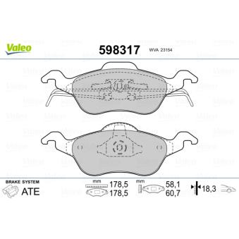 Jeu de 4 plaquettes de frein avant VALEO OEM 1136519